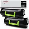 Genérico 51B2000 / 51B2H00 / 51B2X00 (2,5K) Pack 2 Toner Compatibile con Lexmark MS317 / MX317 / MS417 / MX417 / MS517 / MS617 / MX517 / MX617