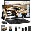 Dghrti Tablet Android 15 | 10 Pollici | 30GB RAM + 128GB ROM (Espandibile a 2TB) | WIFI 5G | 8000mAh | Widevine L1 | Tablets Corpo in Metallo con Tastiera, Mouse e Custodia Protettiva | Grigio