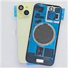 Generico FRECS Back Cover Vetro SCOCCA Posteriore Adatta per iPhone 15 Completo + Magnete (Giallo)