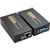 Annadue VGA su Ethernet Extender, 328ft/100m da VGA a HDB15-F, RJ45, Sound DC3.5, Trasmettitore VGA e Ricevitore (1 Mittente +1 Ricevitore) (Spina europea)