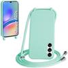 WenBaby Cover Compatible con Samsung Galaxy A05S 5G,Cellulare Girocollo Custodia con Cordino TPU Corda Silicone Case Bumper per Samsung Galaxy A05S 5G Custodia, Verde menta piperita