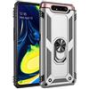 TiHen Custodia Samsung Galaxy A80, Cover 360° Girevole Ring Armor Bumper TPU Case Magnetica Supporto Smartphone Silicone Custodie con Pellicola Protettiva per Samsung Galaxy A80,Argento