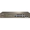 Tenda TEG5312F Switch Ethernet Gigabit Managed L3, 10 Porte Gigabit Base-T Ethernet con 2 Porte Gigabit Base-X SFP, QoS, Difese da Attacchi Multipli, Desktop e Montato su Rack, Struttura in Acciaio
