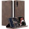 WenBaby CaseMe Cover per Samsung Galaxy A30S_A50S_A50, Magnetica Cover a Libro con Slot per Schede, Custodia in PU Pelle Portafoglio per Samsung Galaxy A30S_A50S_A50, Marrone Scuro