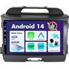 SXAUTO Android 10 Autoradio Per Kia Sportage (2010-2015) - 4G+64G - Built-in Carplay/Android Auto/DSP - LED Camera MIC GRATUITI - Supporto DAB Fast-boot 360-Camera Volante 4G WiFi BT - 2 Din 9 Pollici