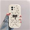 hdqICase Gatto Custodia Onda Silicone Morbido Compatibile con Xiaomi 11 Lite 5G NE/Xiaomi Mi 11 Lite Bianco Cover