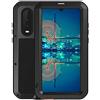 LOVE MEI per Huawei P30 Impermeabile Custodia, Antiurto Impermeabile in Alluminio Metallo Cover con Vetro Temperato per Huawei P30 (Nero)