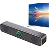 Generic Altoparlanti per laptop, altoparlante USB con suono stereo, soundbar stereo alimentato tramite USB, per auto, palco, tablet, aule, musica, ufficio, casa, PC, mini altoparlante portatile, mini soundbar