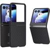COQUE Caso per Motorola Razr 50, le Custodie Pieghevoli per Telefoni Motorola Razr 50 Carbon Series Flip Series(Nero)