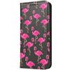 Mixroom - Custodia Cover Case a Libro per iPhone SE 2022 con Stand in Ecopelle Chiusura Magnetica Portafoglio Parte Interna in TPU Morbida Fantasia Fenicotteri Rosa T461