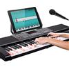 Bakaji Tastiera Musicale Pianola Elettronica 61 Tasti Luminosi Pianoforte Multifunzione con 255 Ritmi 50 Brani Preimpostati Funzione Percussione Ingresso AUX Leggio Porta Spartito/Tablet e Microfono