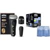 Braun Series 9 PRO +, Rasoio Elettrico Barba, Regolabarba Uomo, Rifinitore di Precisione, Impermeabile, Nero & Braun ShaverCare 3In1 Ricarica Per Stazione SmartCare, Pulisce Rasoio Elettrico, x 2