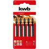 KWB Blister 5 fogli di taglio grosso legno 75 mm a T