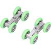 plplaaoo Rulli per porta della doccia, 2 ruote a forma di U, 4 ruote, in acciaio inox, pulegge, ruote di ricambio lisce e silenziose per porte doccia doppie, bagno, cucina, verde,