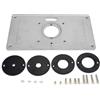 Odorkle Inserto per Tavolo Router - Plancia di Inserimento con Anelli 235mm X 120mm X 8mm Lega di Alluminio, Adatto per Macchina da Taglio del Legno, Accessori per Router con Viti di Fissaggio.