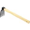 Hapivida Mini rastrello da giardino, rastrello da giardino a mano con manico in legno Rastrello da scavo a mano da giardino per allentare il terreno