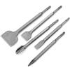 Artillery Set di scalpelli SDS, 5 pezzi di diverso tipo 40CR in acciaio SDS Plus, scalpello per scanalatura, set di punte per trapano per calcestruzzo, set di scalpelli per martello rotante elettrico