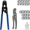 EFIELD Pex - Morsetti per tubi flessibili per orecchie, per morsetti in acciaio inox, dimensioni da 3/8 a 2,5 cm, con tagliatubi in metallo, 20 pezzi da 1/2 e 10 morsetti da 3/4, adatti a tutti gli