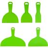 SENRISE Set di 5 raschietti per stucco, 6/15/20/25/25 cm, in plastica flessibile, strumenti per riempimento, raschietti fai da te per rattoppatura, decalcomanie, carta da parati, pittura auto (verde)