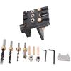 Fafeicy Set Guida Fori a Tasca 3-in-1, Kit Completo per Legno con Punte 6/8/10/15 mm, Alluminio Anodizzato 108x100x93 mm