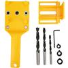 Adfaga Localizzatore di fori per trapano in legno Localizzatore Localizzatore Gui Strumento di gui per carpenteria con precisione millimetrica regolabile ABS plastica 8pcs/set 200x72mm (Giallo)