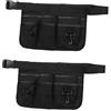 Mikikit 2 Pz Marsupio Porta Attrezzi Da Giardino Cintura Strumento Elettrico Cinghia Di Pulizia Borsa Porta Attrezzi All'aperto Cremagliera Borse Vita Piccola Custodia Black Panno Oxford