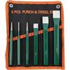 Générique Set di Punzoni e Scalpelli con Utensili Manuali Resistenti | 6 Pezzi Set di Scalpelli con Punteruolo a Centrino per Metallo Cemento Pietra Modellatura Intaglio Mobili Sculture