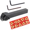 HAMPPLIES 4 pezzi Portautensile Tornio Wwlnrh Acciaio Inossidabile con Inserti Wnmg e Chiavi Set Utensili Tornitura Alta Resistenza e Sostituzione Rapida per Lavorazioni Precisione e