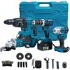 A.M.C. Kit Professionale 4 in 1: Trapano Avvitatore a Batteria, Smerigliatrice Angolare, Trapano a Percussione e Martello ad Impulsi Svita Bulloni, 88v