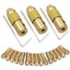 Eyech Set di 3 punte da trapano elettrico da 0,5-3 mm, in ottone, mini mandrino elicoidale con chiave a brugola per albero da 2,35 mm
