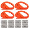 Gebildet Snitty Safety Cutter Car Vinyl Wrap Cutting Tool Carbon Fiber Cutting Application Knife,4×Snitty with 8× Blade