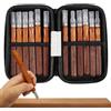 Opilroyn Kit Di Intaglio Del Legno - Scalpelli Acciaio Carbonio per Intaglio | 12 Pezzi Kit Per Intagliare Con Borsa Di Conservazione,Per Principianti Falegnami Incisori Artisti E Per Modellismo E