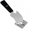 Generic Coltello a quarto luna, coltello per mastice in piombo, taglierina per colla in acciaio inox, manico in legno, strumento per pavimenti (set in legno nero)