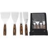 EVTSCAN Set di strumenti per raschietto per cartongesso Kit di finitura in acciaio inossidabile e legno di faggio Raschietto per pittura con spatola per stucco per lavoratori edili