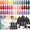 PHOENIXY POLYGEL PHOENIXY Kit Semipermanente Unghie, 21 Colori Smalti Semipermamenti per Unghie con Finiture Lucide e Opache per Base e Top Coat, Kit Manicure Smalto Semipermanente Regalo per Donna