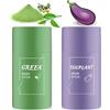 FOCUSUN Green Tea Purifying Clay Stick Mask,Green Tea Cleansing Mask,maschera peel-off per punti neri Maschera, Regola l'equilibrio tra acqua e olio, maschera all'argilla spalmabile detergente profonda