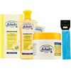 Schultz - set trattamento cappelli,Lozione Schiarente per Capelli,Shampoo Ravvivante, Ultra delicato,Maschera Ristrutturante con Camomilla più fascia per cappelli elastica