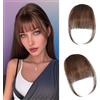 LesafeV Frangia in capelli umani naturali con basette, invisibile con clip, per volume e styling istantanei, versatile, perfetta per fissare l'attaccatura dei capelli (5 g, marrone medio)