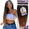 Ser Mulher Capelli SUPER JUMBO PREMIUM Braid per Treccine Africane PESO: 609g, LUNGHE: 75cm Pre-Stretched - Hair Braiding Extension, Anellini per Styling COMPRESI, (Castano Degradee, 75 cm)