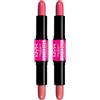 NYX Professional Makeup Blush Wonderstick Tonalità 01 Light Peach + Baby Pink a Doppia Punta Dona Colore Scolpisce Formula Vegana Cremosa e Versatile con Acido Ialuronico - 2 Fard da 8g