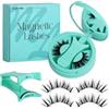 Soelegant Kit di ciglia magnetiche con applicatore, stile manga, ciglia finte doppie magnetiche per volume 3D naturale, impermeabili, senza colla necessaria, set di ciglia finte (1 paio)
