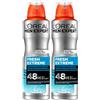 L'Oreal Paris L'Oréal Paris Men Expert Fresh Extreme Deodorante Spray Anti-Traspirante Protezione 48h Senza Alcool - 2 Flaconi da 150ml