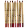 NASSMOSSE 8PCS Kit matita per labbra Liner impermeabile per labbra liscio Penna per rossetto retrò a lunga durata con tubo dorato Labbra a prova di sudore Set di cosmetici
