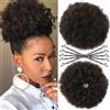 SAISIFEN Afro Puff Coda Di Cavallo Estensioni Dei Capelli Con Clip Su per Le Donne Nere Afro Capelli Bun Con 10 Pezzi Perni Di Capelli (Diametro 20 cm 8 Pollici, #2 Marrone Scuro)