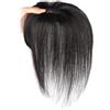 Mifeiwukawa Frangia per tenda, topper per capelli veri capelli umani lunghi 25 cm, topper per capelli sottili, base in seta, extension con clip, aspetto naturale, per uso quotidiano, marrone (nero naturale)