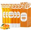Generisch Orange Enzymes Exfoliating Gel,Deep Cleansing & Brightening for Face & Body Gentle Fruit Enzyme Scrub, Moisturizing, Dead Skin Removal, Ideal Face Exfoliator for All Skin Type 100g (5PC)