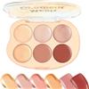 Xijobido Paletta Illuminante - Palette Contouring e Blush 6 Colori con Effetto Highlighter,Trucco Impermeabile Creamosa Facile Da Sfumare Durevole Per Donne Pelli Mature Eventi e Feste