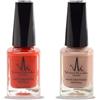 VK Vivien Kondor London Set di 2 smalti halal con henné, permeabili, vegani, a lunga durata, non necessitano di raggi UV (rosa polvere, rosso imperiale)
