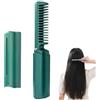 HADAVAKA Mini Piastra Per Capelli Ricaricabile, Pettine Per Lo Styling Della Piastra, Spazzola Per Capelli Regolabile A 3 Temperature Ricaricabile Via Usb, Per Arricciare E Raddrizzare (Green)