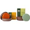 R5, Kit 1 Shampoo Solido Idratante e 1 Docciaschiuma Solido Nutriente al Profumo di Fiori, 2 Portasaponi in Plastica 100% Riciclata, Ecostenibili, Vegan, Made in Italy, Idea Regalo